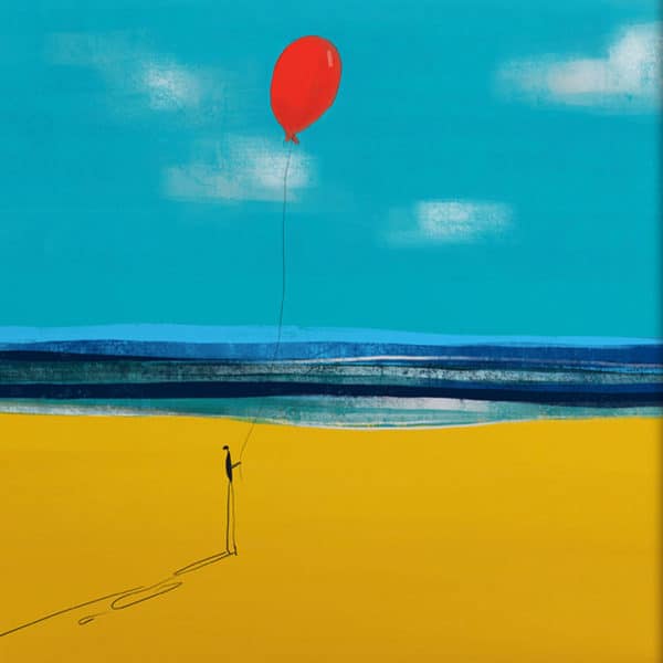 Ballon rouge et océan