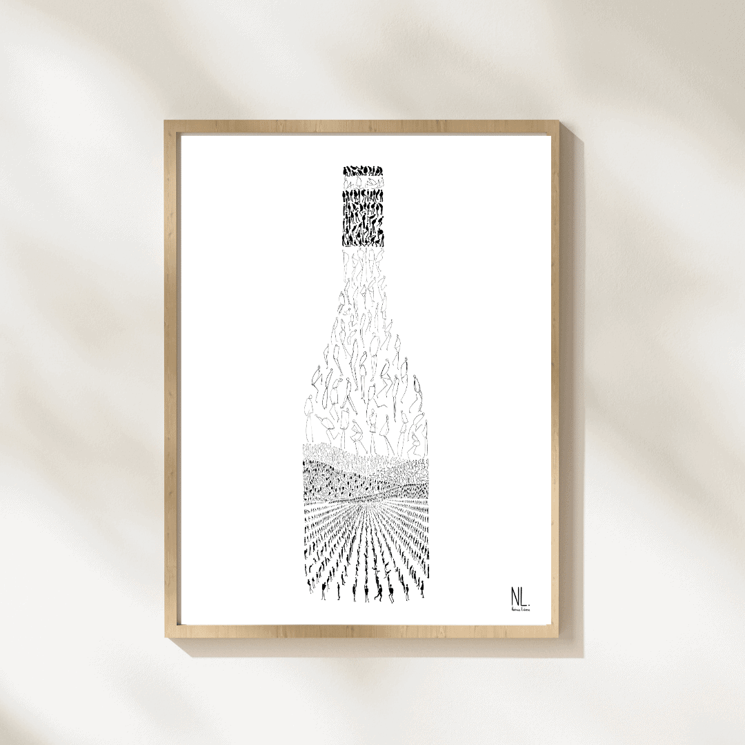 Le beaujolais en bouteille – Noir et blanc